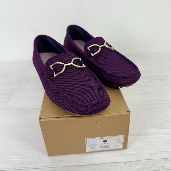 NEW Rothy’s Double Bit The Driver Loafers Size 8.5 Purple Sapphire Comfort Shoes - Picture 13 of 16